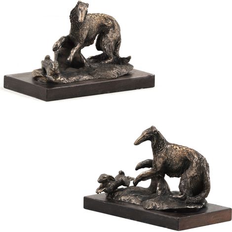 Borzoi ruso, Borzoi, Barzoi: estatuilla de perro, figura de silueta de perro, trofeo para una exposición canina de Art-Dog (1/5)