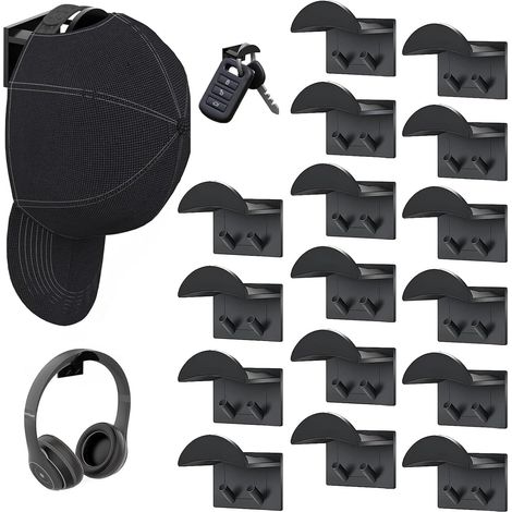16 Pièces Support Casquette, Autoadhésif Porte Casquette (1/5)