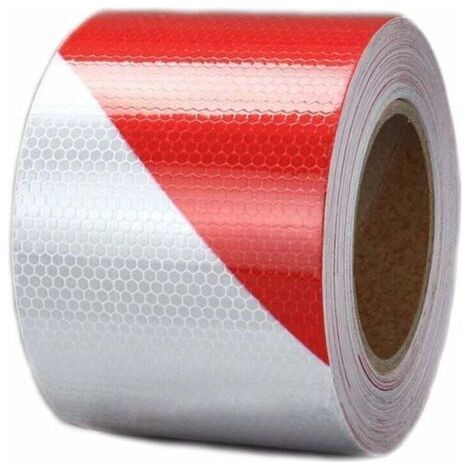 Red and white reflective warning tape 5cm x 25m – High brightness – Weather resistant – Traffic warning (1/5)