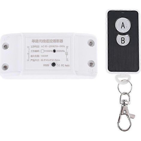 Hochleistungs-AC85V-250V-Einzellichtschalter mit 2-Kanal-Funkfernbedienung für Lampen, Ventilatoren und Zubehör