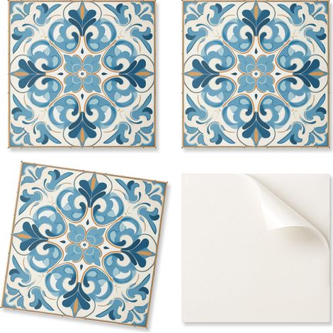 Baldosas de vinilo autoadhesivas para habitaci贸n de adolescente, estampado sim茅trico de plantas, 20x20x20 cm