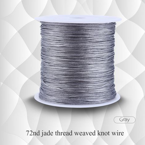 100m x 0,8mm fil nylon nœud chinois corde macramé queue de rat shamballa gris (1/5)
