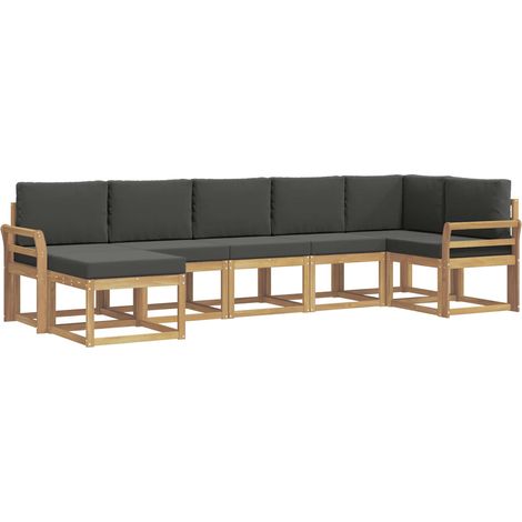 Outdoor Sofa Set 7 pcs White and Anthracite Polyester vidaXL (1/5)