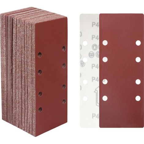 Schleifblatt 30tlg 93x230 mm 8 Löcher Holz Metall 400 Körnung (1/5)