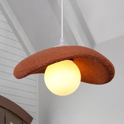 Moderne Suspension Luminaire Plafonnier Créatif Nordique Lustre Design Simulation Ciment Texture E27 pour Cuisine Salon Chambre Orange (1/5)