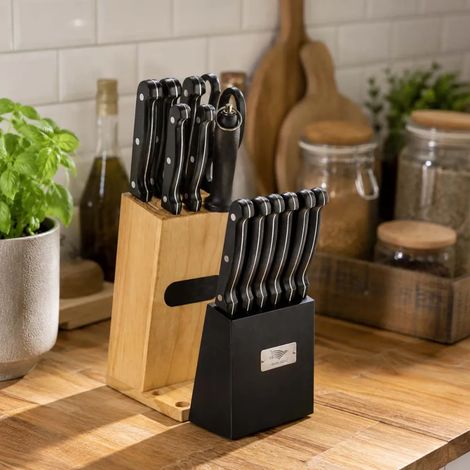 Bloc de couteaux Pradel France 15 pièces avec 6 couteaux à steak (1/5)