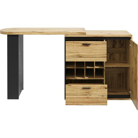 Table de repas extensible en MDF et métal, effet bois, 138-220 x 39 x 105 cm, MODENUIT (1/5)