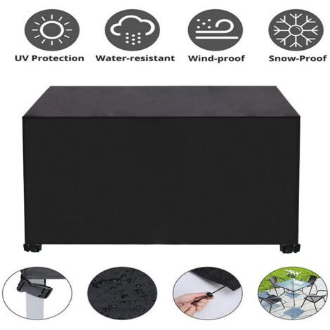 Sollbry Housse Salon de Jardin Imperméables,12012074cm Housses de Meubles de Jardin de Terrasse,420D Oxford Housse de Protection pour Meuble Table Chaise,Couverture de Meuble Extérieur pour Jardin-Noi (1/4)