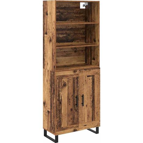 Highboard Old Wood 69.5 x 34 x 180 cm Engineered Wood vidaXL (1/5)
