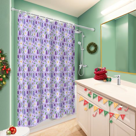 Rideau de bain en polyester 180x180 avec 12 œillets cache baignoire pour salle de bain d’amis (1/5)