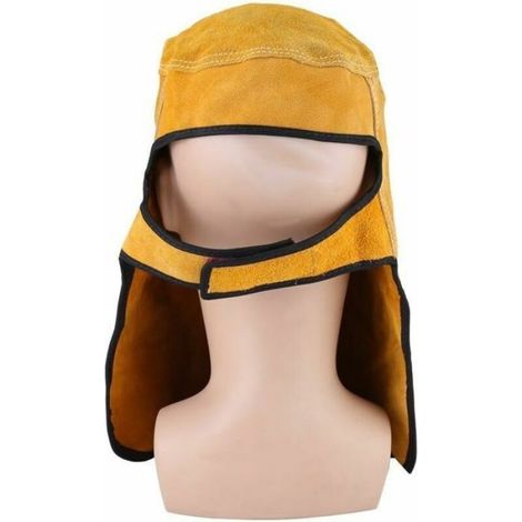 Masque De Protection Pour Casque De Soudage - Cuir De Vache - Lentille Rabattable - Hauteur 32,5 Cm - Circonférence 60 Cm - 1 Pièce (1/5)