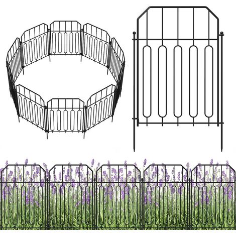 Garden Fence,19pcs Temporary Animal Fence Decorative Metal Fence for Outdoor, Meadow, Yard, Patio, 12.2"(W) ×16.1"(H) (1/5)