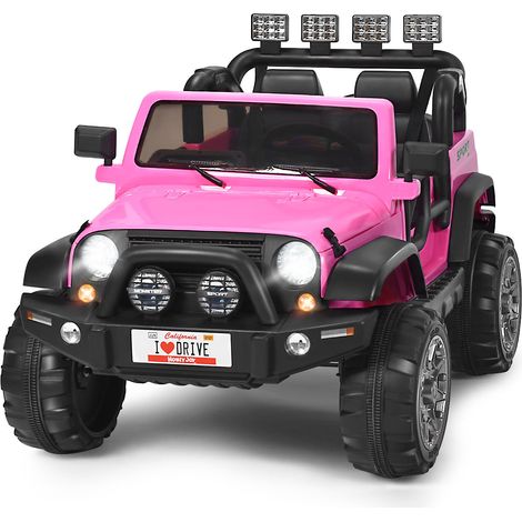 Auto elettrica 2 posti 123 x 80 x 80 cm telecomando 2.4G musica illuminazione LED atmosfera accogliente PP rosa 200020606