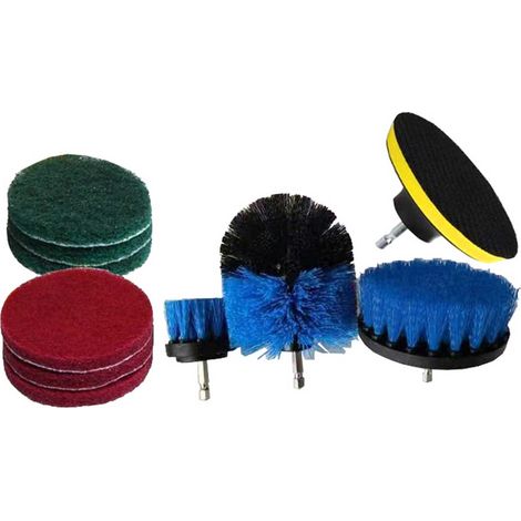 Cepillos y almohadillas para taladro, juego de 10
