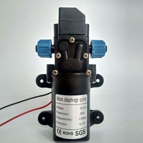 2 pièces Pompe à eau auto-amorçante, pompe sur tuyau 12v, pompe a eau 12v camping car pompe à eau haute pression à amorçage automatique 12V 115Psi avec pieds de montage en caoutchouc 5L/min Pour lavag (1/4)