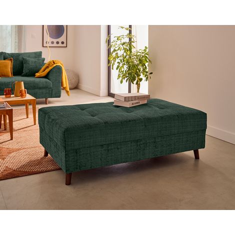 Rune - pouf en velours texturé - vert (1/5)
