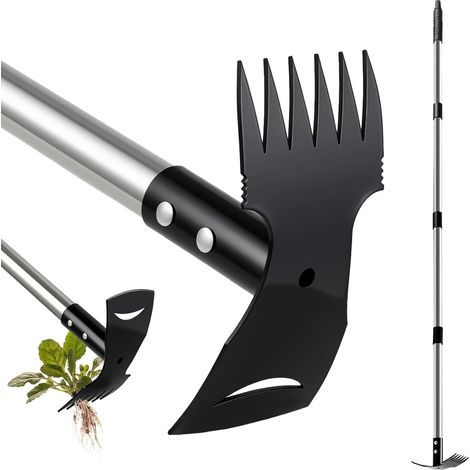 1 Binette Jardinage, Manche Long 148cm, Râteau Désherbage 6 Griffes, Acier Forgé, Pour Ameublir Sol (1/5)