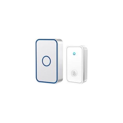 Carillon électronique sans fil étanche, 150 m de portée, sonnette de porte à brancher avec flash LED, 60 sonneries, volume réglable sur 5 niveaux, idéal pour la maison. (1/5)