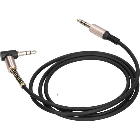 Câble d'extension audio auxiliaire pour voiture, connecteur coudé mâle-mâle 3,5 mm, noir, 1 m / 3,3 pi (1/5)