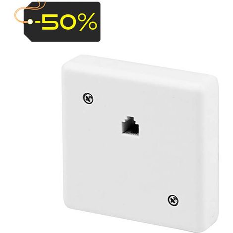 Boîtier téléphonique mural blanc 85x85mm avec base plate pour une installation facile - WALL BOX