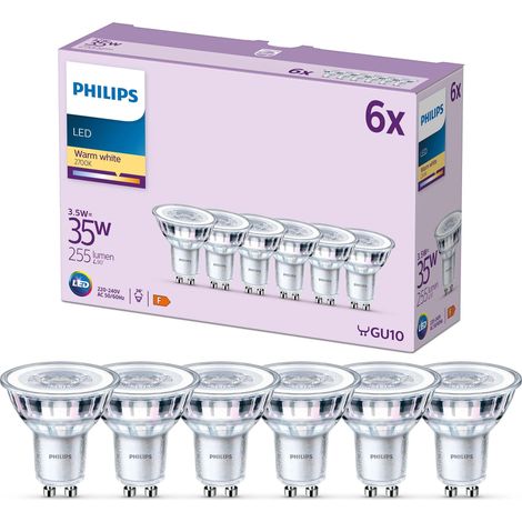 Philips LED, Faretto LED, Luce Bianca Calda, 35W, GU10, 6 pezzi (1/3)