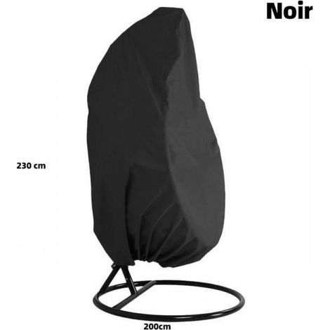 Noir 230x200cm Couverture de la balançoire en rotin (1/4)