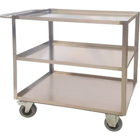 Portatutto Medio a 3 piani in Acciaio Inox con ruote girevoli con freno