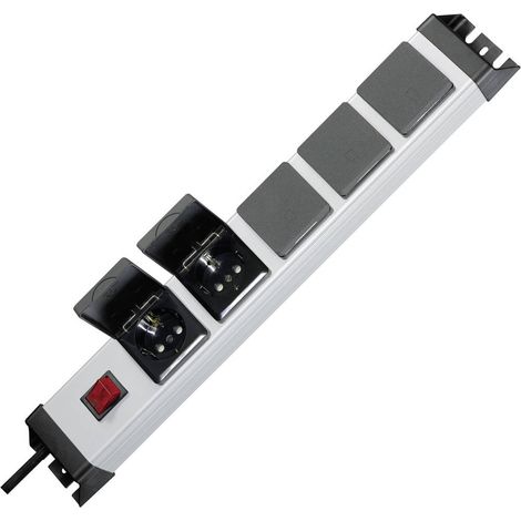 Kopp 227320017 Multipresa per rack 19 5 scomparti Argento, Nero Schuko 1 pz.