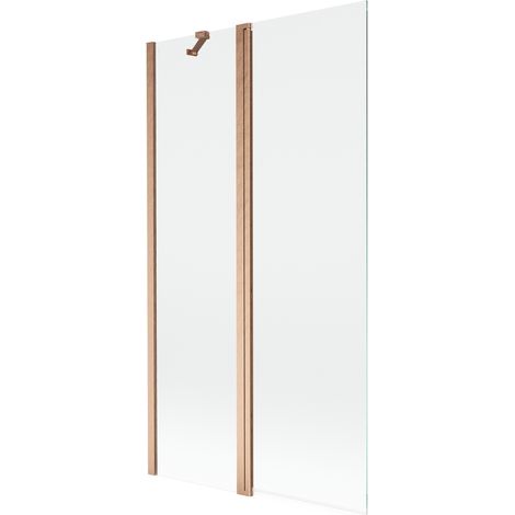 Mexen – Paroi de baignoire 2 volets 100 x 150 cm – Verre trempé transparent – Finition cuivre brossé – Réglable – 8A91000116500 (1/5)