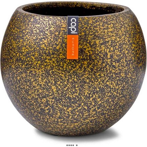 Superbe pot Terrazzo forme boule plastique H 18 x D 22 cm Doré - dimhaut: H 18 cm - couleur: Doré