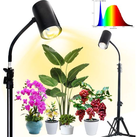 Lampe de croissance pour plantes, éclairage d'appoint à spectre complet pour la maison, sur pied, trépied-AquaForge (1/5)