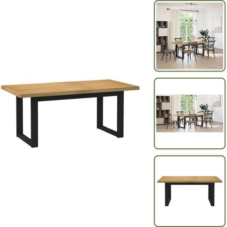 vidaXL Esstisch NOAIN U-Form-Beine 180x90x75 cm Massivholz Kiefer (1/5)