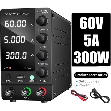Fuente de alimentación, voltaje ajustable, control preciso de corriente, SPS-C605 60V 5A, enchufe europeo de 220V (1/2)