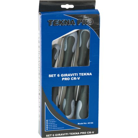 jeu de 6 tournevis tournevis tekna pro en acier spA cial S2 pointe plate