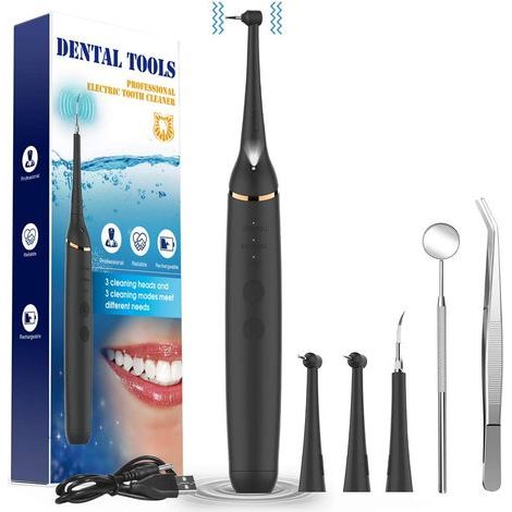 Ultraschall-Scaler – Frequenz 26.000–31.000 Vibrationen/Min. – 3 einstellbare Modi – 3 austauschbare Aufsätze – Für Erwachsene und Kinder – Komplettset ×1 (1/5)