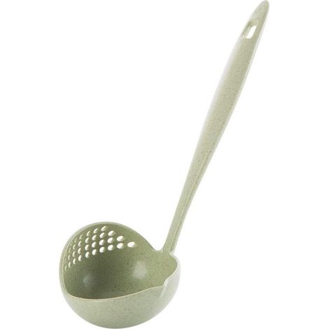 2-in-1 Küchen-Suppenkelle mit langem Griff, rundem Verbrühungsschutzfilter, Schaumlöffel und Abtropflöffel (1/4)