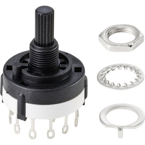 TRU COMPONENTS TC-9415596 SR26A4-2X6-18F20 Drehschalter 250 V 150 mA 12 x 30 ° 1 St. (1/5)