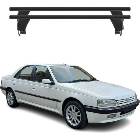 OMAC Dachträger Querträger Alu für Peugeot 405 Limo 1987-1997 – Abschließbar – T-Nut – City-Crash-getestet – Max. 50 kg Schwarz (1/5)