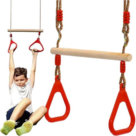 Altalena da giardino per bambini 2 in 1: barra per ginnastica e acrobazie (1/5)