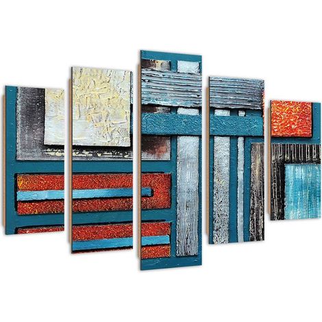 Quadro deco panel 5 parti, Composizione con blu - 100x70 (1/5)