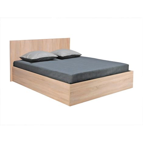 Letto matrimoniale contenitore 160 x 200 cm - colore Naturale - ELPHEGE (1/5)