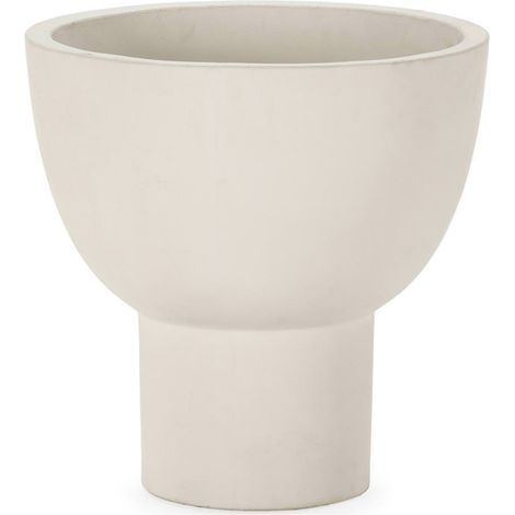 Cache pot sur pied en ciment blanc - Blanc (1/3)