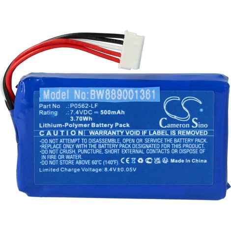 vhbw Battery compatible with HP Z3Z92A, Z3Z93A, Z3Z94A, Z9L25A, X7N08A, Z3Z89A, Z3Z90A, Z3Z91A, X7N07A Photo Printer (500 mAh, 7.4 V, Li-polymer) (1/4)