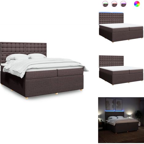 Sommier à lattes de lit avec matelas Marron foncé 200x200 cm - Sommier À Lattes De Lit - Sommiers À Lattes De Lit - Lit - Meuble De Chambre À Coucher (1/5)