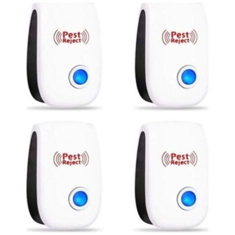 Ultrasonic rodent repellent, mosquito repellent, electric fly repellent, indoor mouse repellent, mosquitoes, cockroaches, ants, spiders, 100% harmless (4 packs) (1/4)