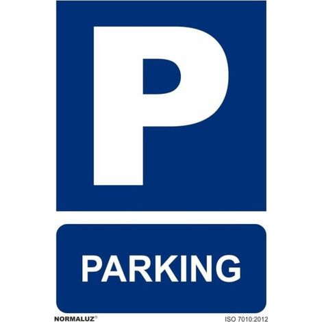 Señal de obligación con tintas UV de Parking SEKURECO 150 x 200 mm ADHESIVOS DE VINILO