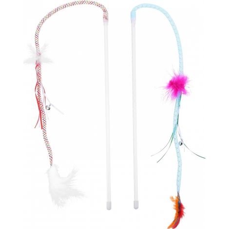 2 Pièces De Cloche pour Chat Accessoire pour Animaux De Compagnie Chat Interactif Jouets Baguettes Interactives Teaser De Chaton Taquin d'animaux (1/5)