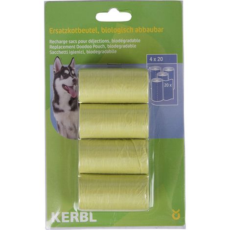 Kerbl biologisch abbaubare Taschen fЩr Hundepeaks, EPI -Plan, Paket 4 Rollen x 20 Beutel (1/2)