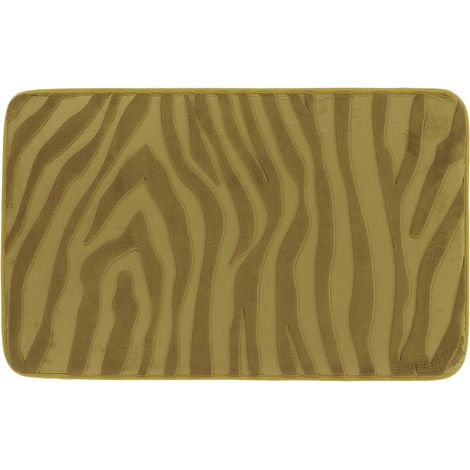 Alfombrita de microfibra con memoria de forma y efecto de cebra, 45 x 75 cm - verde oliva - Tendance (1/3)