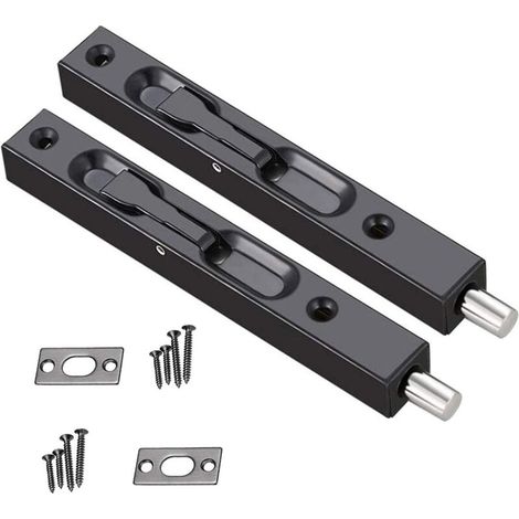 2 Pieces Concealed Door Latch, Bolt Lock Door Latch in 304 Stainless Steel, 15.2 cm Concealed Door Latch Stainless Steel Security Bolt (1/5)